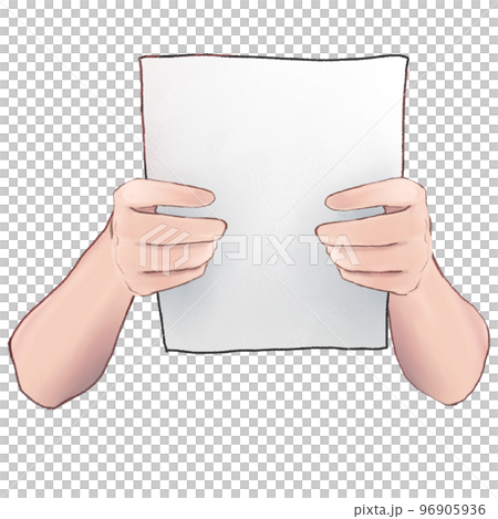 Hand holding paper 96905936
