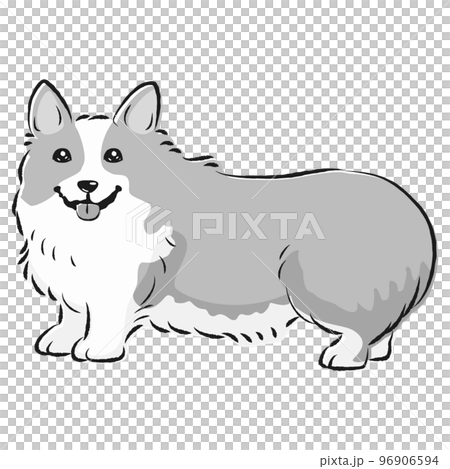 Corgi drawing best sale black and white