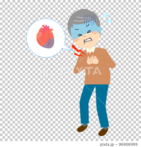 Elderly man suffering from severe chest pain 96906999