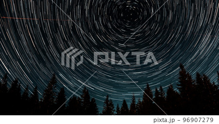 Star trails in the night sky Star trails in the night sky 96907279