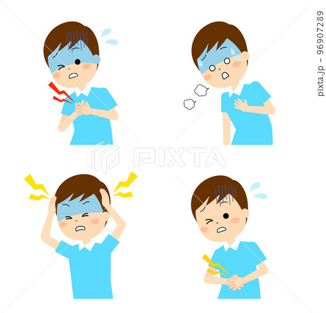 さまざまな症状の男性のセット 96907289