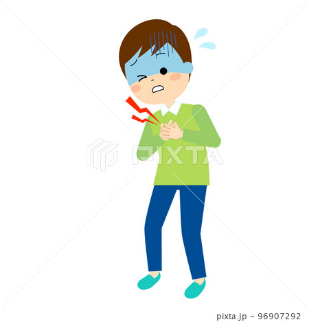 胸に痛みなどの症状がある男性 96907292