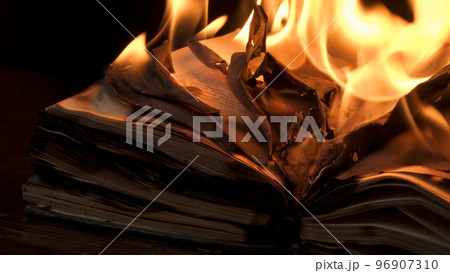 An open book is on fire An open book is on fire 96907310