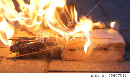 An open book is on fire An open book is on fire 96907311