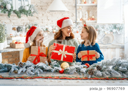 family celebrating Christmas family celebrating Christmas 96907769