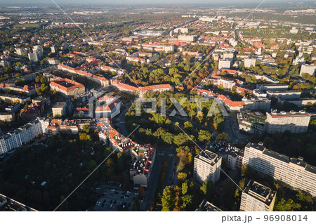 Residential building in european city, Aerial view. Wroclaw, Poland 96908014