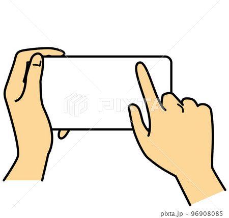 手　スマホを持つ　操作する 96908085