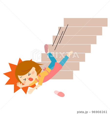 階段で転倒、転落した女性 96908161