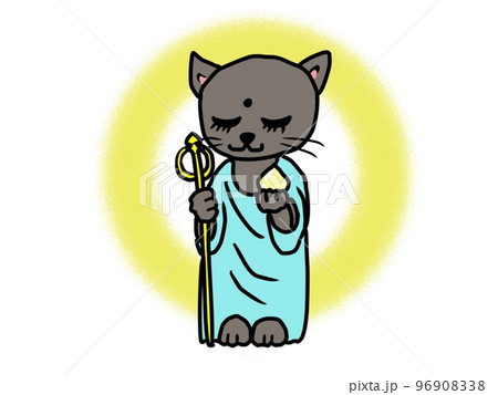 かわいい猫のお地蔵さん 96908338