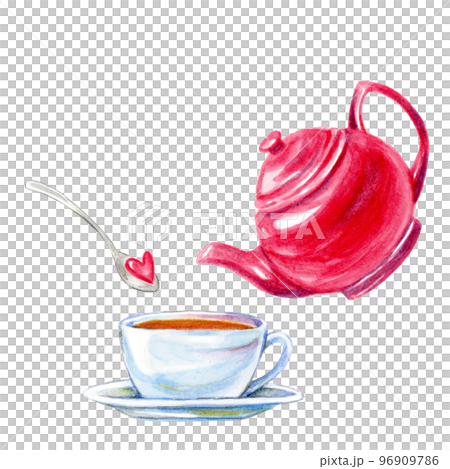 Image of tea time [hand-painted watercolor] 96909786