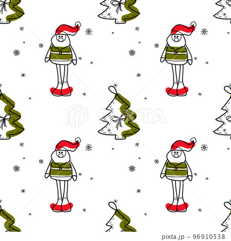 vector contur and spot seamless pattern New Year, Christmas vector contur and spot seamless pattern New Year, Christmas 96910538