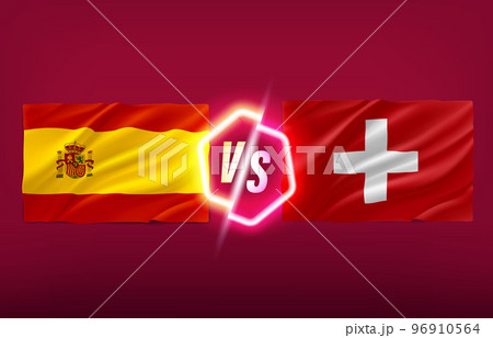 Spain Versus Switzerland Game Template. 3d...のイラスト素材 [96910564] - PIXTA