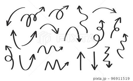 Vector arrow set. Set of hand-drawn arrows isolated, elements for presentation 96911519