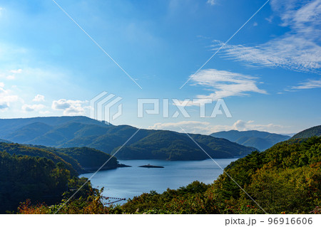 羽鳥湖展望台から見る羽鳥湖 96916606