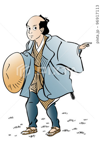 江戸時代の旅人,白黒 96917113