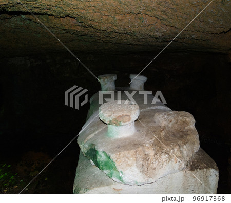 Ruined kings tomb in Byblos necropolis, Lebanon 96917368
