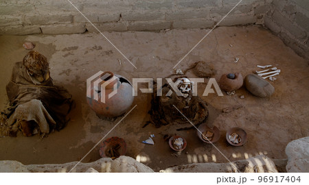 Ancient preinca nazca civilisation cemetery of Chauchilla, Nazca, Peru 96917404