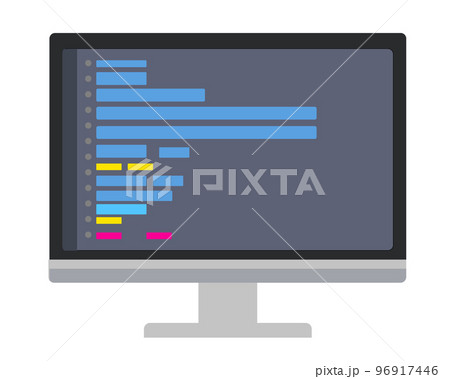 パソコンのコーディング画面。プログラミング 96917446
