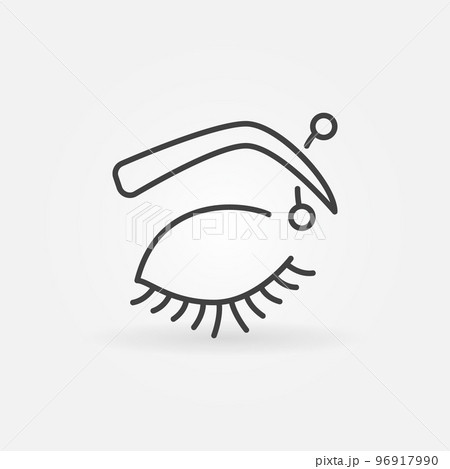 Eyebrow piercing icon - vector eyebrow with curved barbell Eyebrow piercing icon - vector eyebrow with curved barbell 96917990