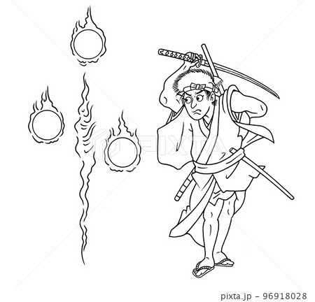 歌舞伎,四谷怪談,民谷伊右衛門,線画 96918028