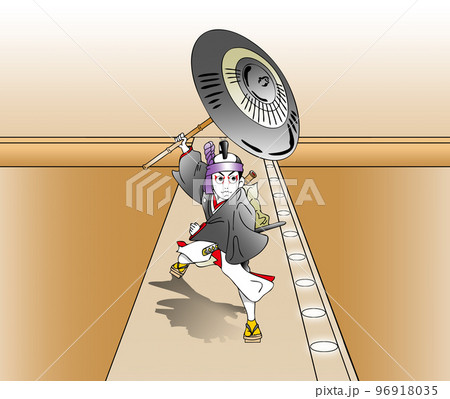 歌舞伎,助六,花道,傘,見得A 96918035