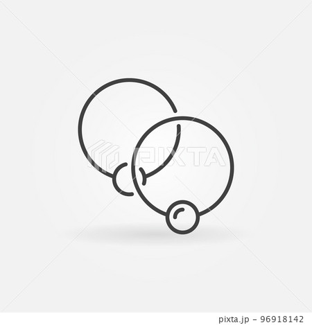 Two captive rings minimal icon - vector ball closure ring sign 96918142