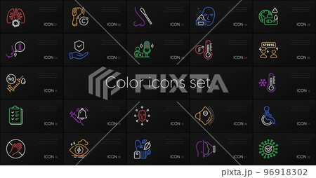 Set of Electronic thermometer, Nasal test and Face cream line icons. Include Coronavirus, Checklist, Difficult stress icons. Insurance hand, Dont touch, Vaccine announcement web elements. Vector Set of Electronic thermometer, Nasal test and Face cream line icons. Include Coronavirus, Checklist, Difficult stress icons. Insurance hand, Dont touch, Vaccine announcement web elements. Vector 96918302