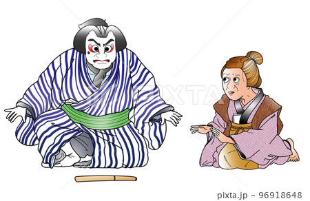 歌舞伎,引窓,双蝶々曲輪日記のイラスト素材 [96918648] - PIXTA