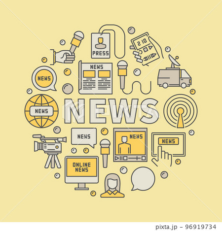 News broadcasting colorful illustration 96919734