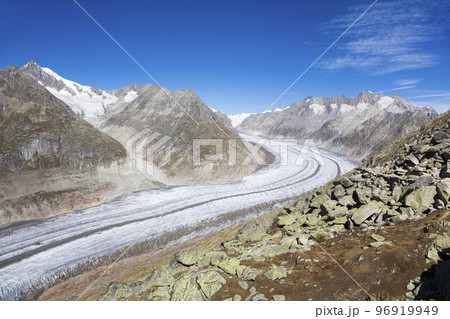 Great Aletsch Glacier seen from Bettmerhorn (Valais, Switzerland) Great Aletsch Glacier seen from Bettmerhorn (Valais, Switzerland) 96919949