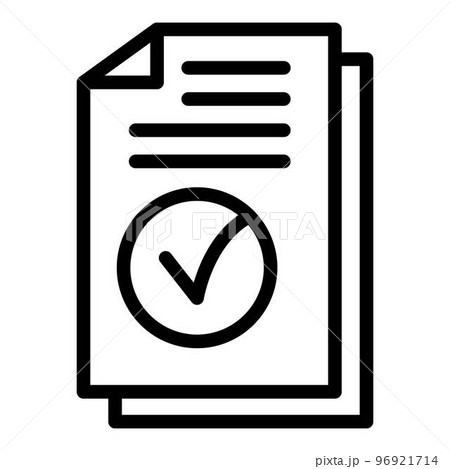Approved allowance papers icon. Outline approved allowance papers vector icon for web design isolated on white background Approved allowance papers icon. Outline approved allowance papers vector icon for web design isolated on white background 96921714
