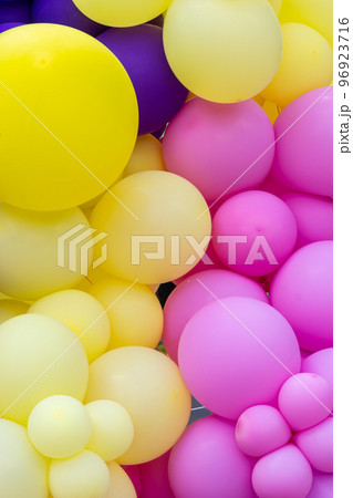 Bright and colorful air balloons as abstract background. colored balloons, celebrating Bright and colorful air balloons as abstract background. colored balloons, celebrating 96923716