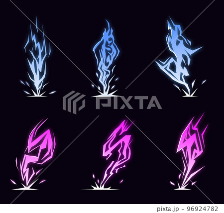 Lightning animation set with sparks. Cartoon...のイラスト素材 [96924782] - PIXTA
