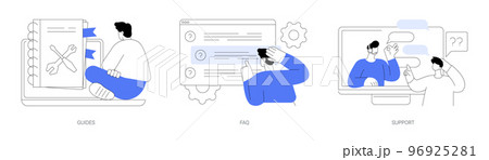 Customer help service abstract concept vector illustrations. 96925281
