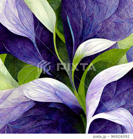 Purple and blue watercolor flowers with green stems and leaves. Watercolor art background. Purple and blue watercolor flowers with green stems and leaves. Watercolor art background. 96926092