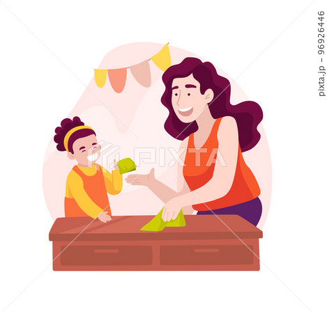 Teach cleaning the dust isolated cartoon vector illustration. Teach cleaning the dust isolated cartoon vector illustration. 96926446