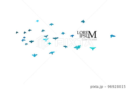 Bird watercolor. A flock of colorful birds. Mixed media. Vector illustration Bird watercolor. A flock of colorful birds. Mixed media. Vector illustration 96928015