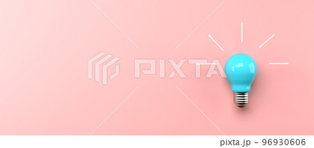 Idea light bulb - Flat lay - 3D 96930606