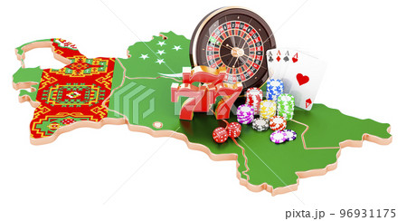 Casino and gambling industry in the Turkmenistan concept, 3D rendering 96931175