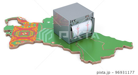 Earthquake in Turkmenistan concept, 3D rendering Earthquake in Turkmenistan concept, 3D rendering 96931177