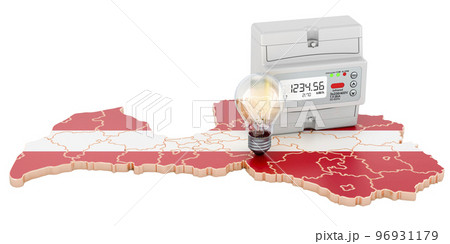 Electric energy consumption in Latvia, 3D rendering 96931179