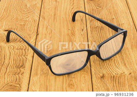 Eyeglasses with black frame, 3D rendering Eyeglasses with black frame, 3D rendering 96931236