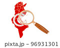 Tunisia under magnifying glass, analysis concept, 3D rendering 96931301