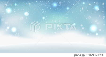 Winter Christmas snow blue clouds sky and hill 96932141