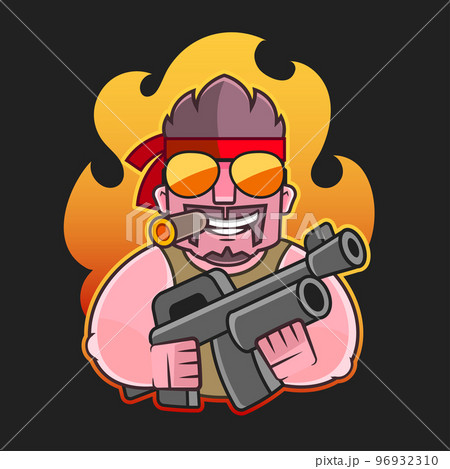 shooter esport game mascot logo design template gamer identification logo solder shooter esport game mascot logo design template gamer identification logo solder 96932310