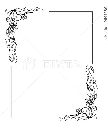 Rectangular Floral Frame, Rose Border Template...のイラスト素材 [96932364] - PIXTA