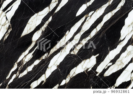 Black and white marble abstract background. Decorative acrylic paint pouring rock marble texture. Horizontal Black and white abstract pattern. 96932861
