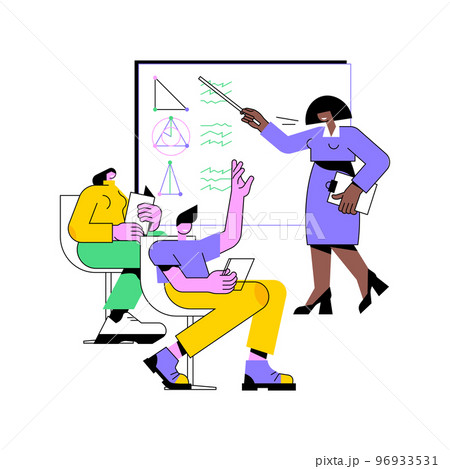 Asking a question isolated cartoon vector illustrations. Young boy raises hand and asks a question to the lecturer, educational process, university classes, student lifestyle vector cartoon. 96933531