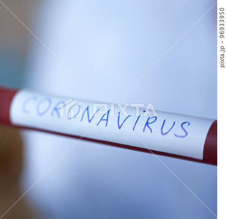 Blood test tube. Testing for Coronavirus disease. 96933950