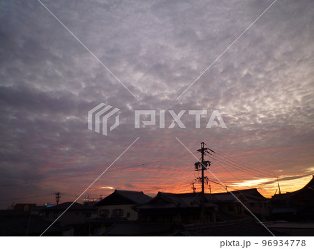 秋空 夕焼け 秋空 夕焼け 96934778
